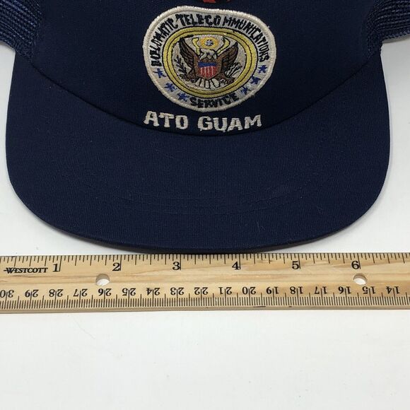 Vtg Diplomatic Telecommunications Service Hat Blue Snapback ATO GUAM US NTS - Picture 8 of 10